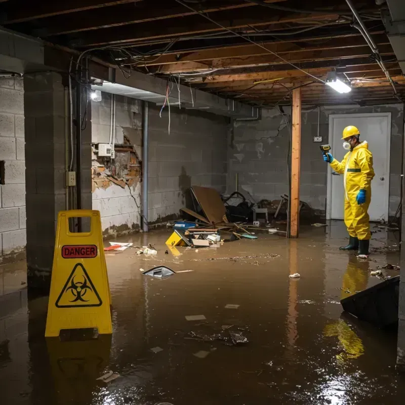 Flooded Basement Electrical Hazard in Chincoteague, VA Property